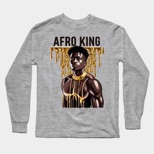 Afro King Melanin Drippin' Long Sleeve T-Shirt